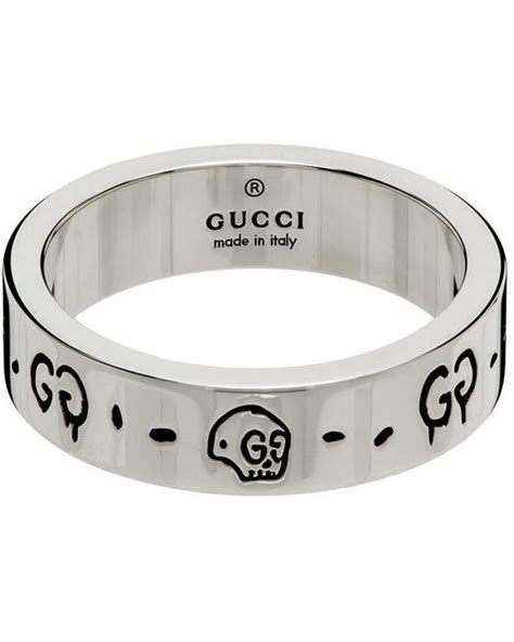 gucci interlocking g silver ring - Gucci ghost ring men.